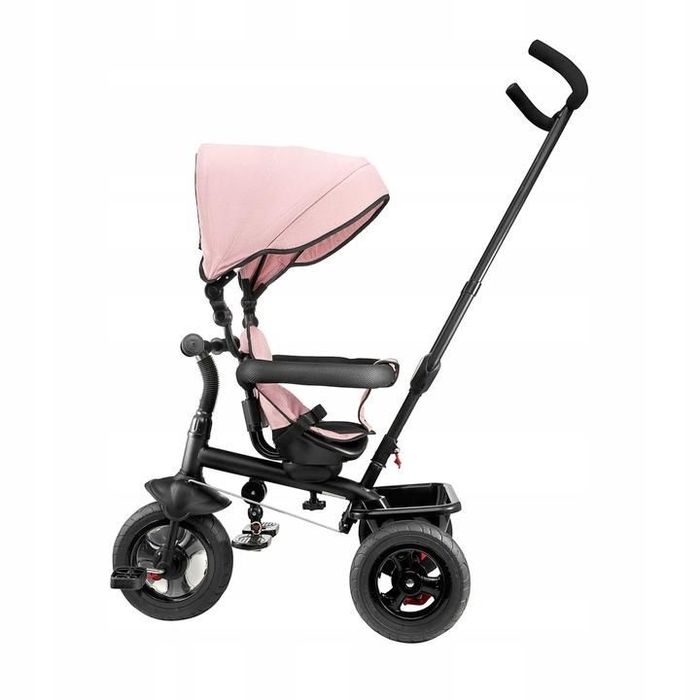 Trojkowy rowerek dla dziecka z daszkiem i rączką do prowadzenia - NOWY