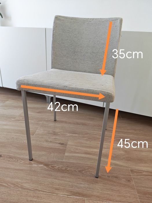 Conjunto de 6 Cadeiras de Sala de Jantar / Cozinha (Estofadas / Pernas Metal)