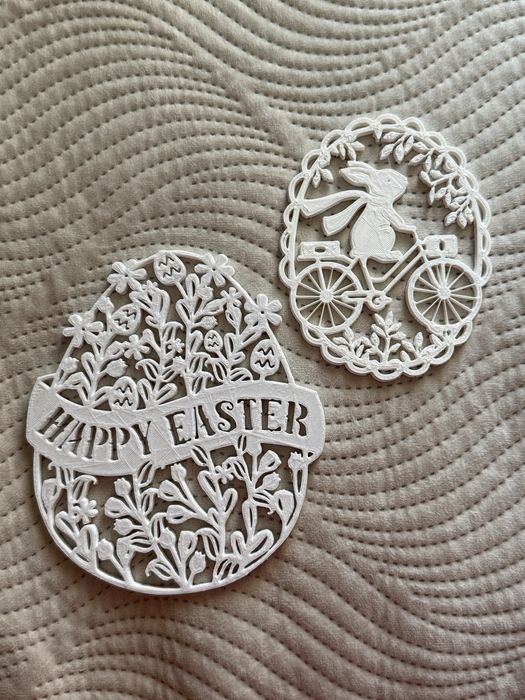 Dekoracje wielkanocne królik jajko witraż / zawieszka 2 szt.