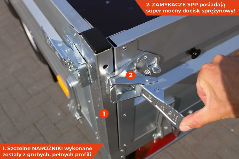 Przyczepa 320 x 168 x 40 Neptun Nordica N16-320 2 kps GN236 Nowa hamowana przyczepa samochodowa ciężarowa Koła pod spodem platforma pod jacuzzi balie