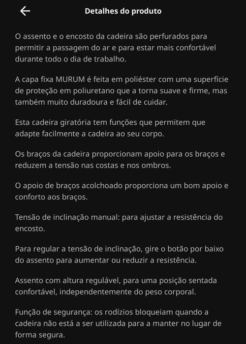 Cadeira de escritório giratória , inclinável e regulável em altura