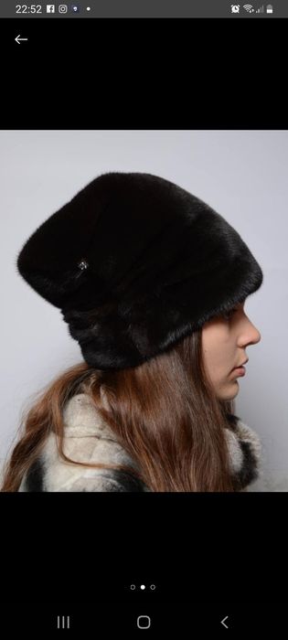 Шапка норкова чорна розмір S