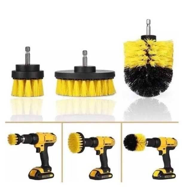 Набор щеток 3шт для чистки на дрель шуруповерт, очистка поверхностей