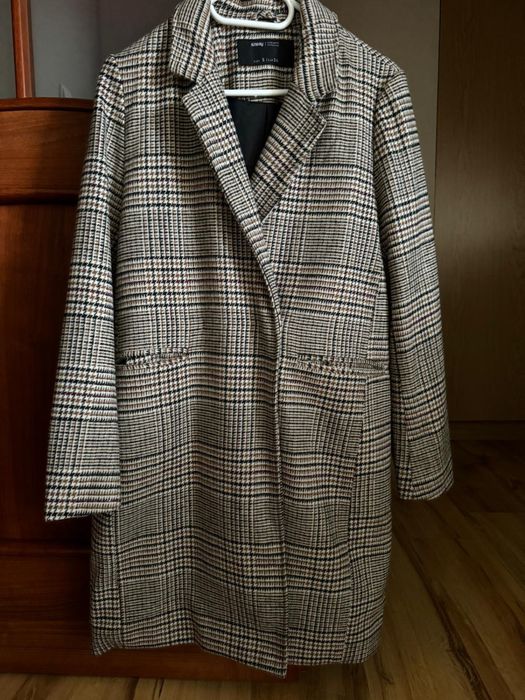 Klasyczny płaszcz w kratkę Sinsay 36