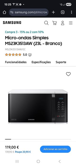 Microondas Samsung 23L