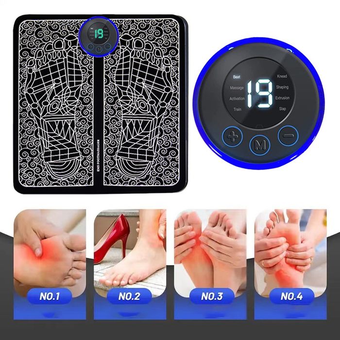 Masażer EMS do stóp - mata do relaksu - elektromasażer - akumulatorowy