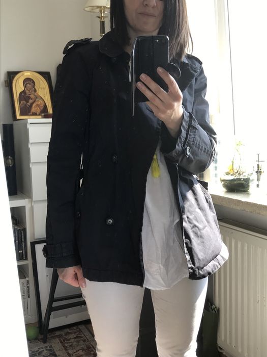 Czarna kurta wiosenna trencz Jackpot S