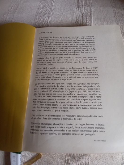 grande livro Dicionário de Jogos ano 1973