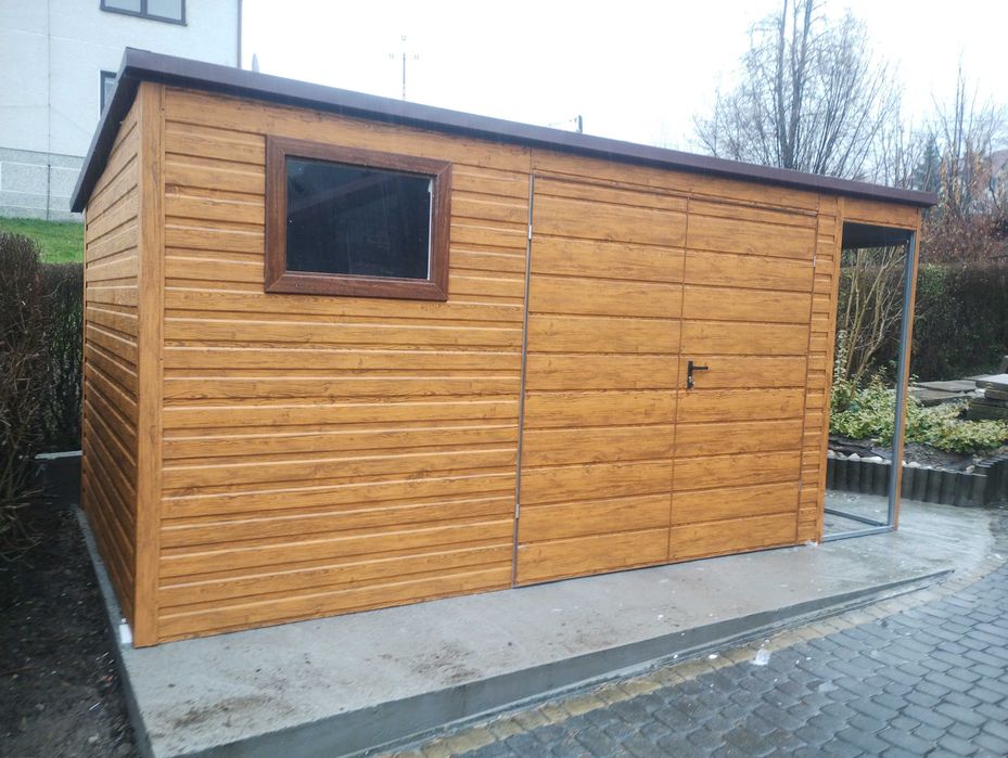 Garaż dwuspadowy 5x6 wersja premium. Kolor antracyt. Producent