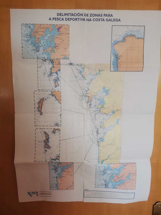 Mapa de pesca desportiva da costa galega
