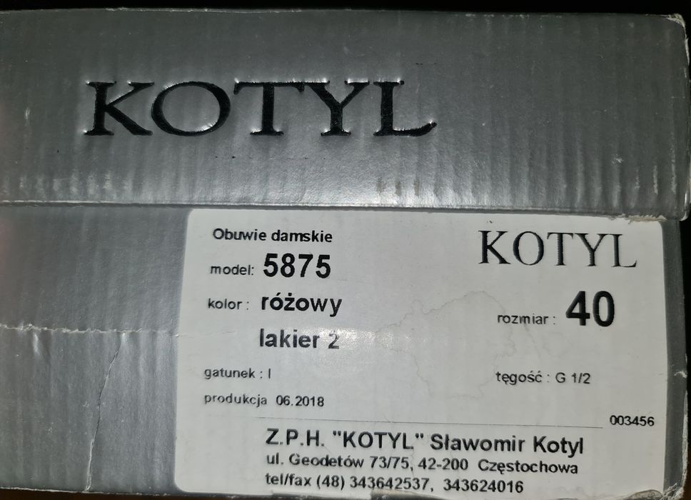Buty damskie Kotyl 40 różowe (skóra naturalna)