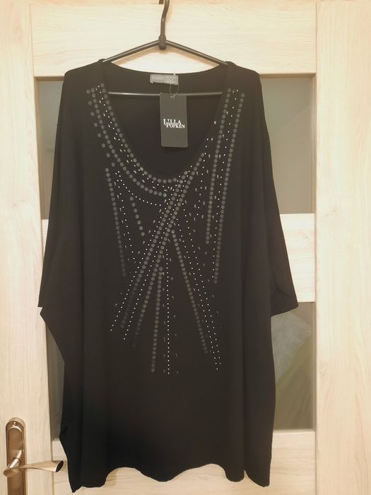 Ulla Popken Selection śliczna tunika,czarna. 58-60