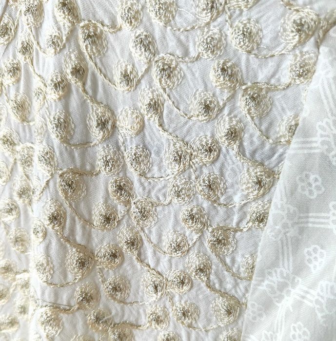 Długa tunika indyjska S 36 biała bawełna boho hippie etno kameez haft