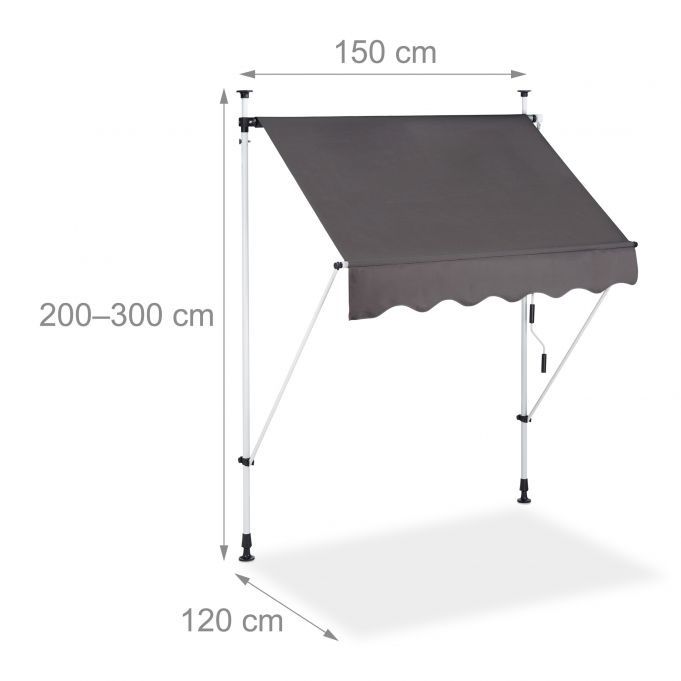 Markiza rozporowa tarasowa szara