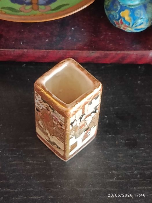 Paliteiros Satsuma Cerâmica Japonesa Meiji 4,5 cm