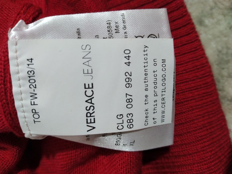Sweter oryginalny Versace jeans welna