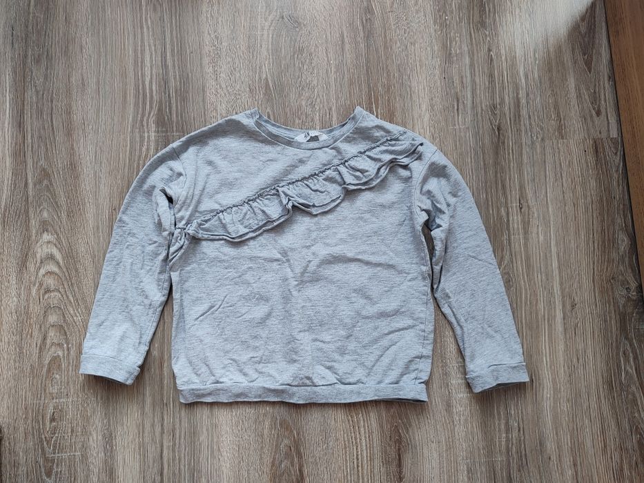 Szara bluza na długi rękaw H&M dziewczynka 134-140