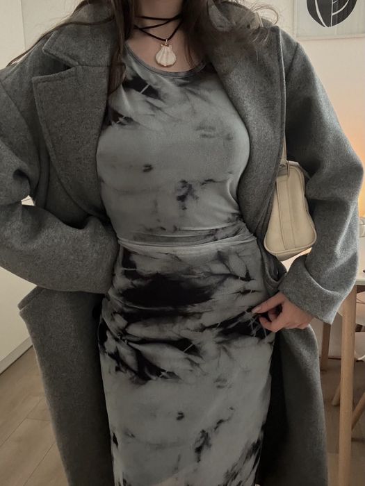 сіра сукня максі sinsay