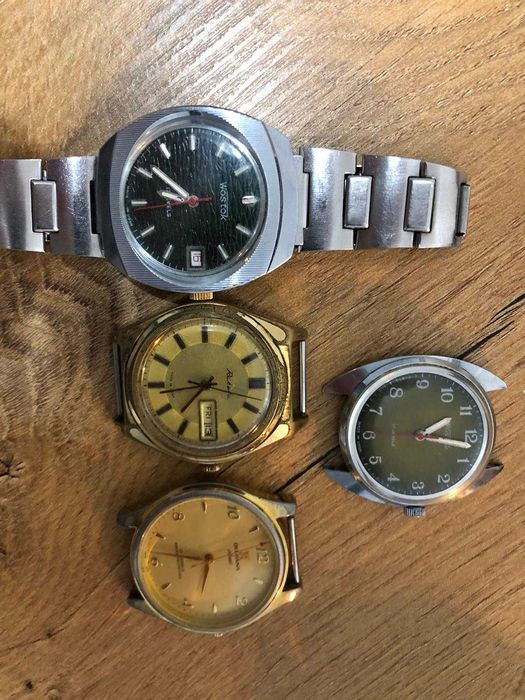 Czyszczenie kolekcji, zestaw zegarków Delbana, Wostok, Raketa