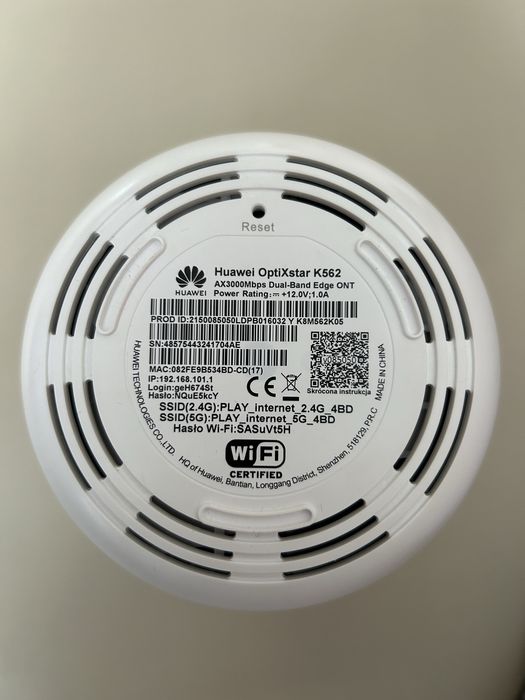 Роутер WiFi 6 Huawei OptiXstar K562 AX3000Mbp Dual Band Edge ONT: 1 300 ...
