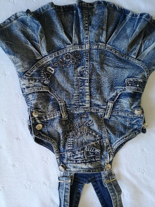 Spódniczkę jeansową ogrodniczkę/98, sprzedam