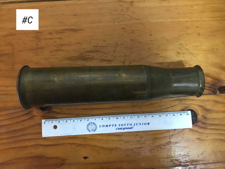 Invólucro de munição Primeira e Segunda Guerra Mundial