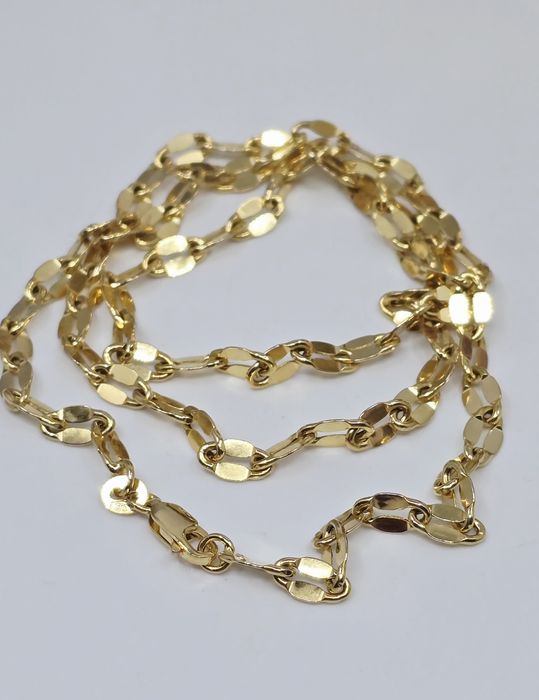 Wyprzedaż złoty łańcuszek splot papieski próba 585 14k