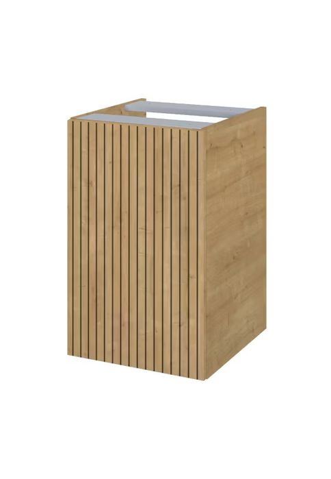 Szafka z koszem na pranie Roca Style 40 cm wisząca dąb hamilton ryflowana