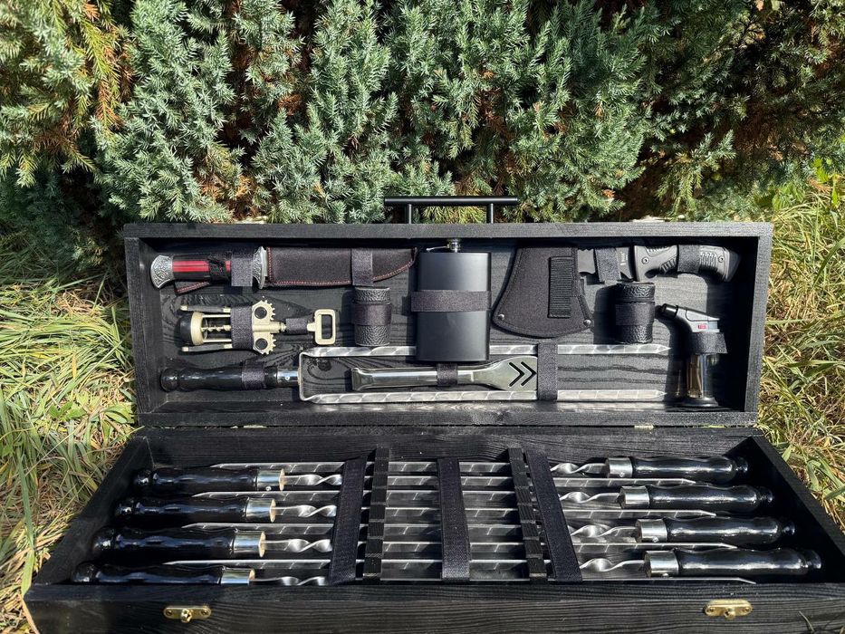 Набор шампуров в футляре кейсе на подарок мужчине парню мужу куму отцу