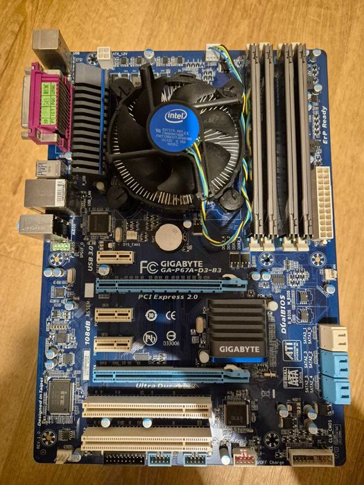 Płyta główna Gigabyte P67A-D3 + procesor i5 2500 + 16GB RAM (4x4)