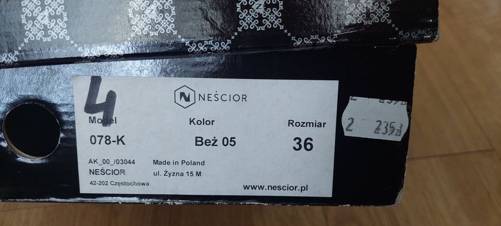 Buty na obcasie złoty róż. R.36 skóra