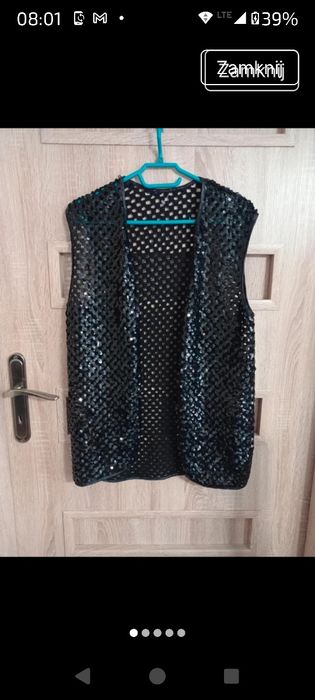 Kamizelka z cekinów ozdobna