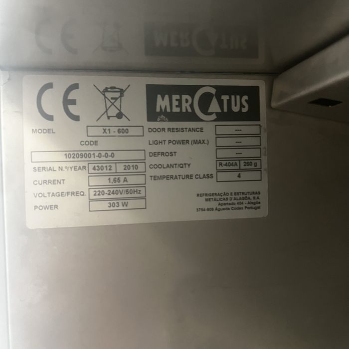 Armário Frigorífico Profissional MERCATUS X1-600