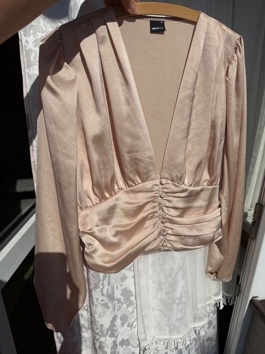 Romantyczna bluzka z bufkami vintage styl