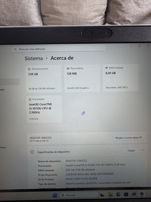 PC HP Probook 450 G7 - Cinza/Prata