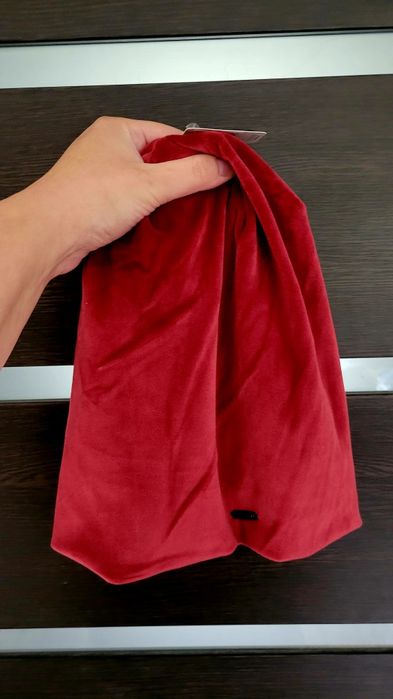 Manni Czapka nowa bordowa welurowa bawełniana