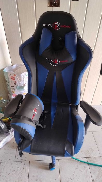 Fotel gamingowy czarno niebieski Play Haha