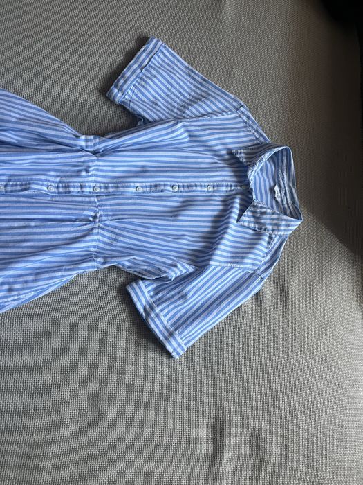 Смугаста сукня сорочка міді