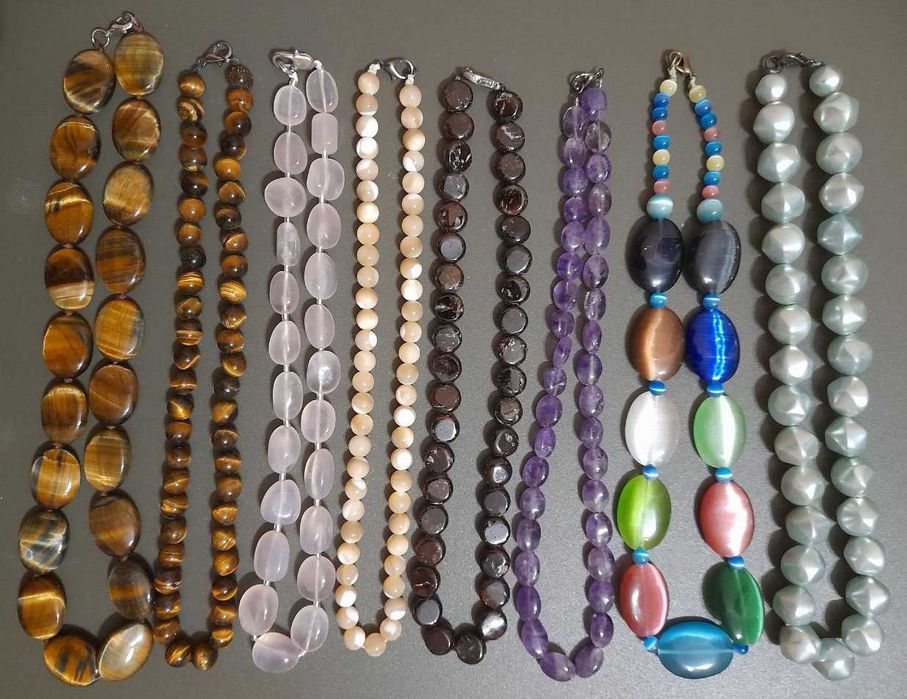 Намисто яшма сердолік тигрово око агат гірський кришталь гранат