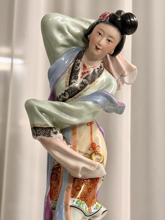 Niesamowita Porcelanowa Jingdezhen Figurka Tancerki Gejszy Unikat Top