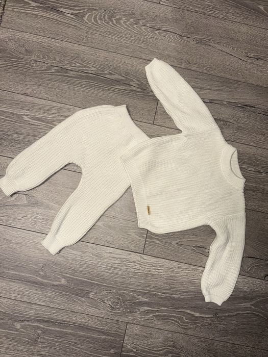 Вʼязаний костюм молочний