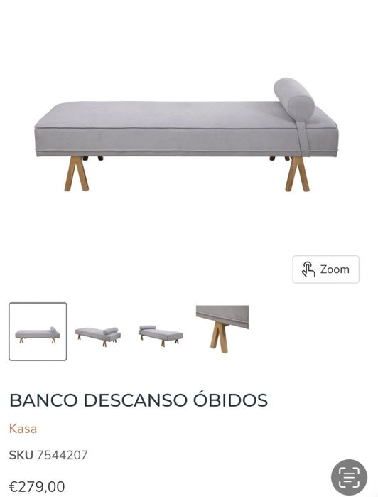 Banco de descanso NOVO Kasa modelo Comporta 180x76x42,5cm