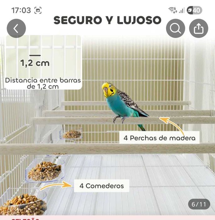 Gaiola muito grande para pássaros. NOVA Embalada na caixa.