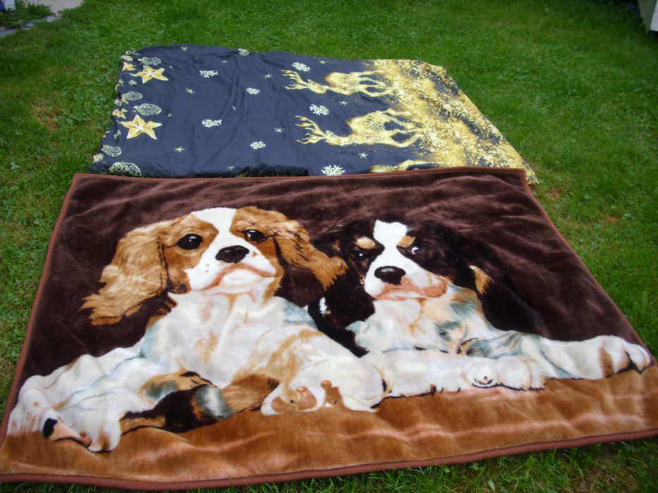 Gruby koc i kołdra,śpiwór + 2 dywany