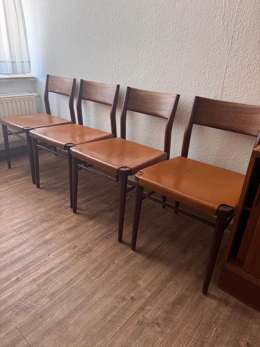 Orginalne krzesla Design  tekowe Georg Leowald for Wilkhahn 6 set