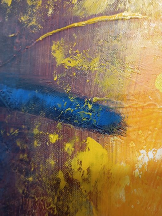 Pintura étnica em tela grande 119,5cm x 99,5cm de parede