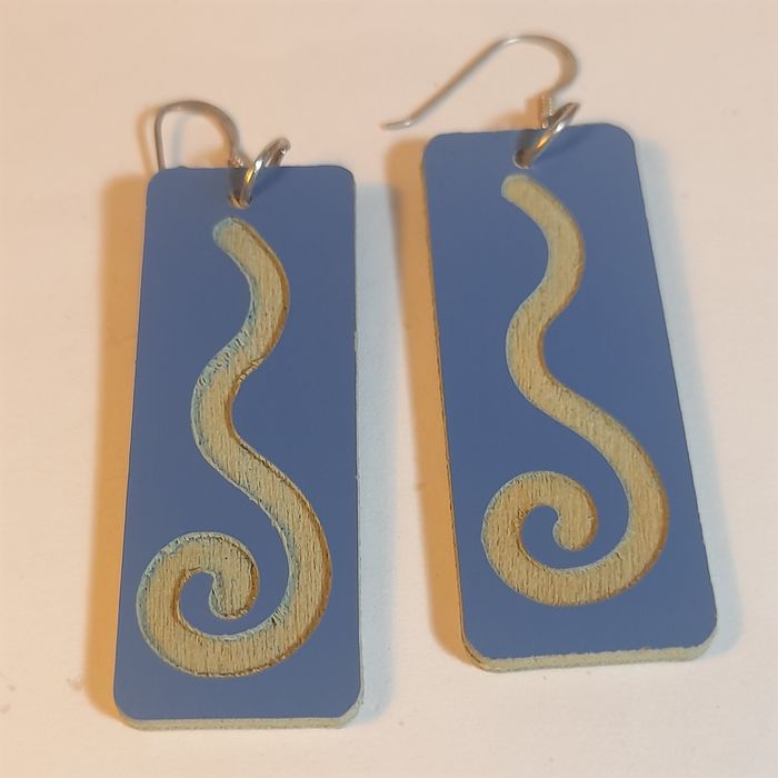 Spiral Wooden Earrings.