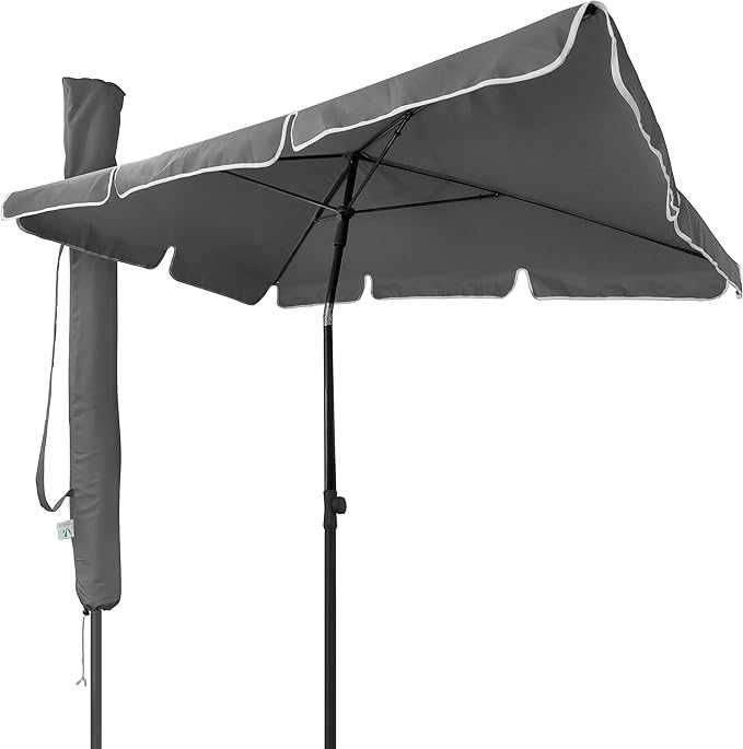 VOUNOT Prostokątny parasol ogrodowy, pochylony parasol balkonowy, 200 x 125 cm,