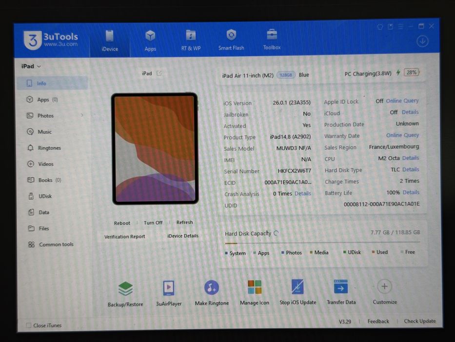 iPad Air 6 (A2902) - 128GB - Apple M2 - faktura VAT 23%