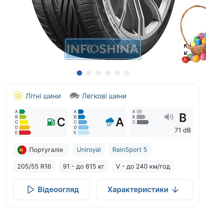 Літня шина RainSport 5 205/55R16 91V